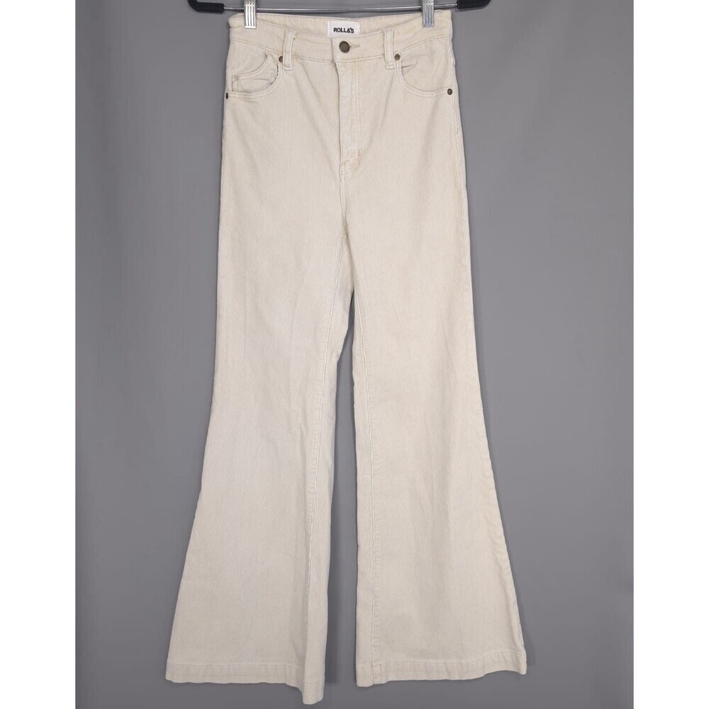 ROLLA’S Women's Size 28 Jeans High Rise EastCoast Flare‎ Corduroy White Cream